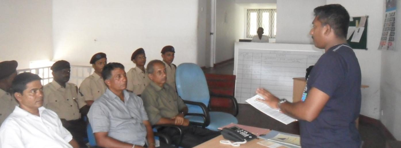 Guards in a briefing